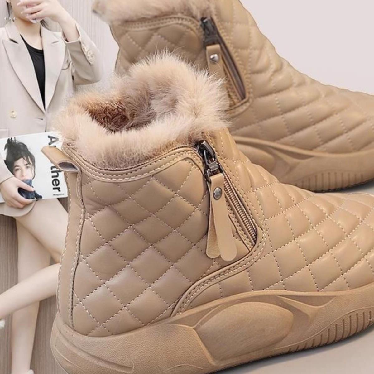 皮毛一体雪地靴女冬款加绒加厚2024新款保暖大棉鞋防滑东北短棉靴