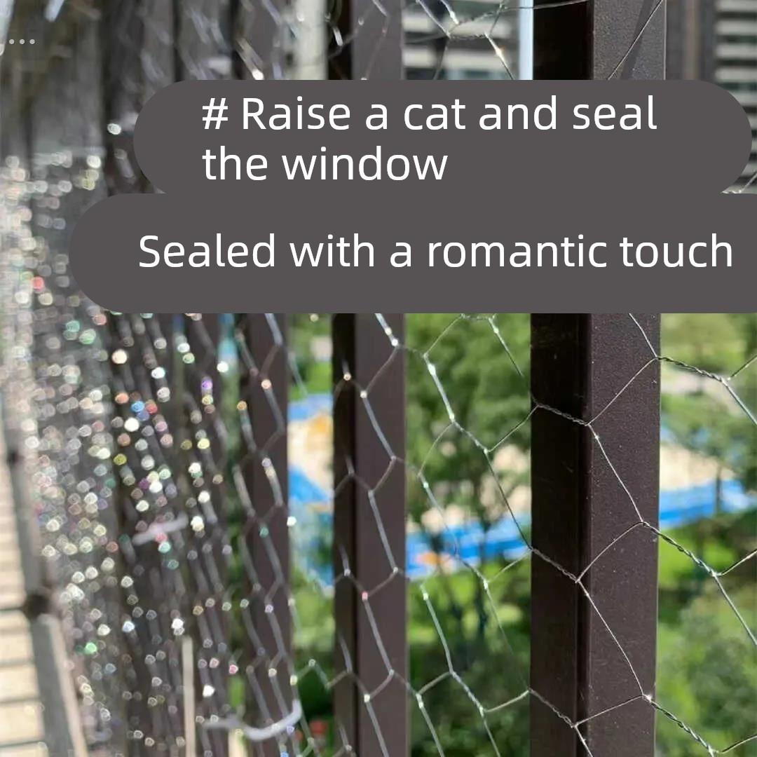 宠物封窗手动花艺铁丝网阳台改造经济型租房阳台护栏防坠安全