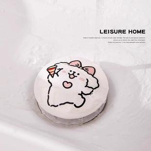 可爱小狗陶瓷洗脸盆卫生间洗手池漏水塞洗脸盆下水器创意弹跳芯