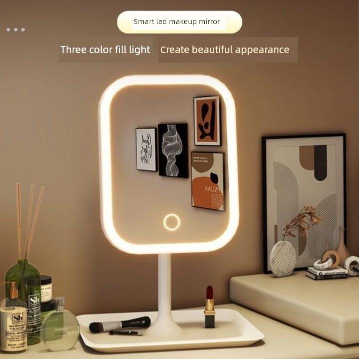 网红镜Ing Style彩妆镜家用桌面彩妆镜宿舍用光彩妆Led光少女美妆