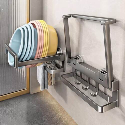 吸盘脸盆收纳层架免打孔化妆室盆架家用浴室神器壁挂厕所盆子置物