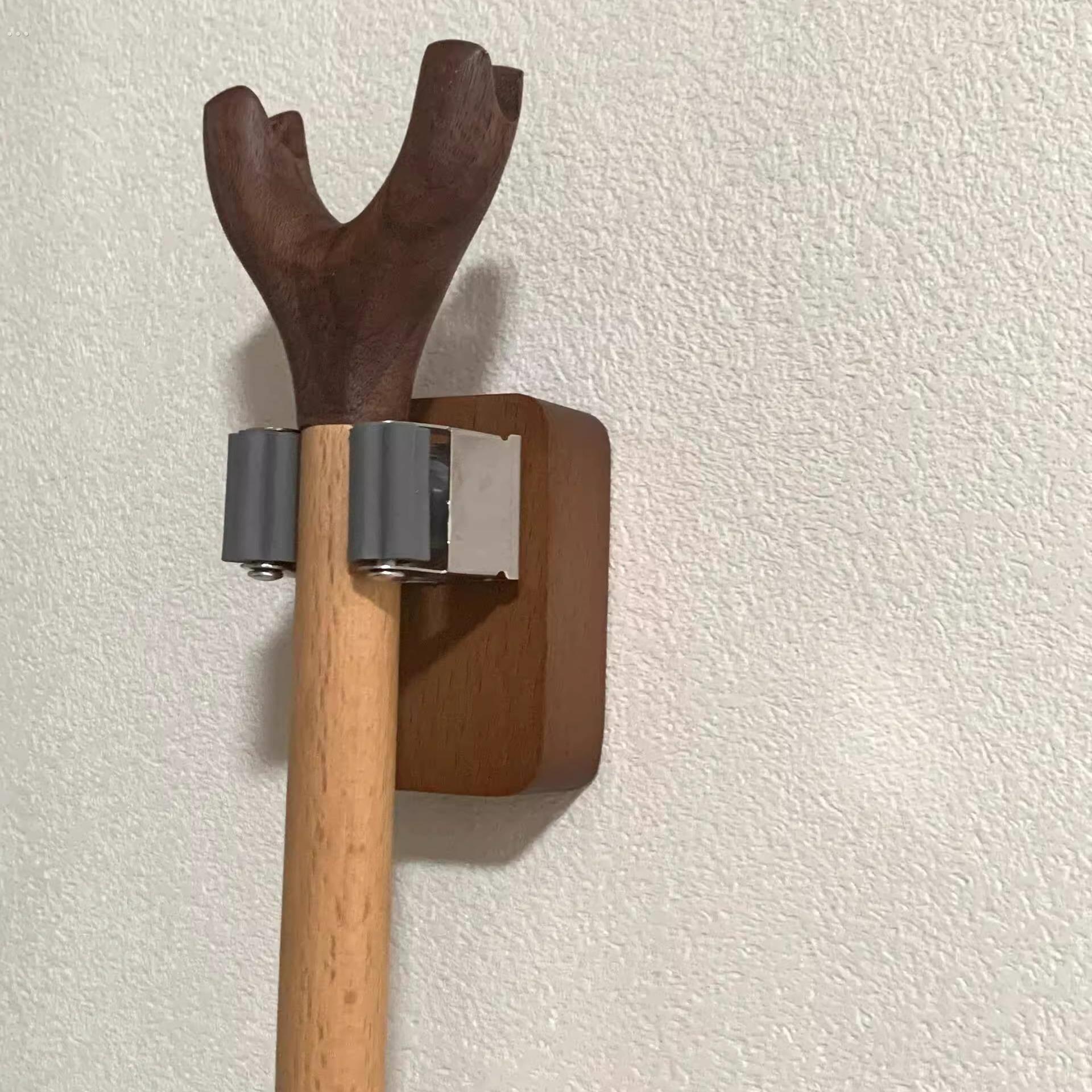 中古风晾衣杆一根晾衣架伸缩杆悬挂式撑衣杆森系墙面装饰轻奢高级