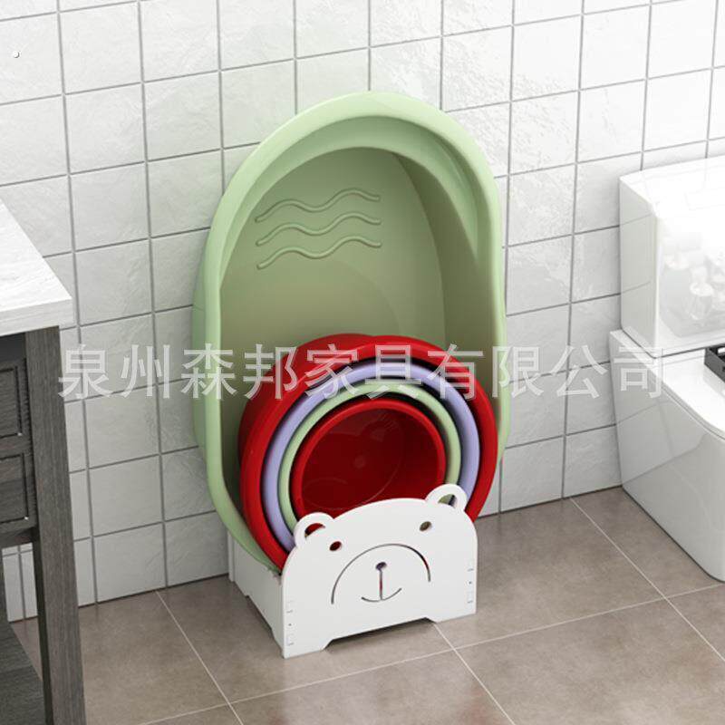 可爱脸盆收纳架创意置物架面盆放置架摆放架面盆架落地式免打孔