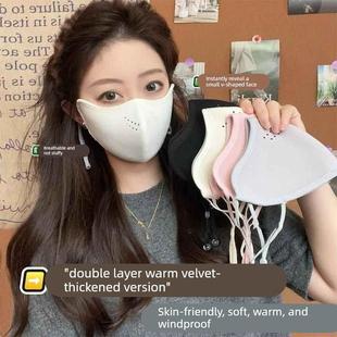澳绒保暖口罩冬天防风防寒女高颜值2025新款 防冻脸加绒加厚秋冬款
