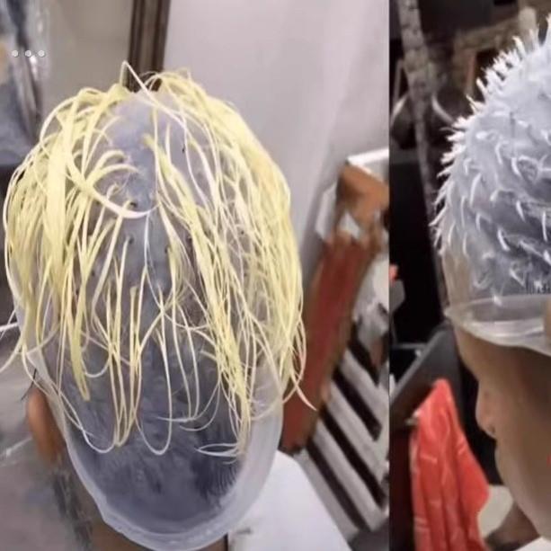 挑染帽已开孔男士女士挑染神器染发头套耐用硅胶挑染染发神器工具