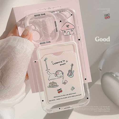 粉色卡包适用苹果15手机壳iphone17promax日韩卡通小动物11全包16