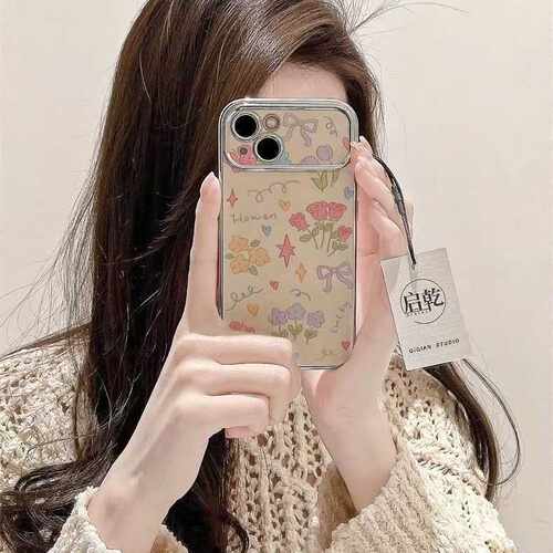 简约花朵适用苹果16手机壳iPhone1513/12/XR/xs/x全包7/8PLUS超薄