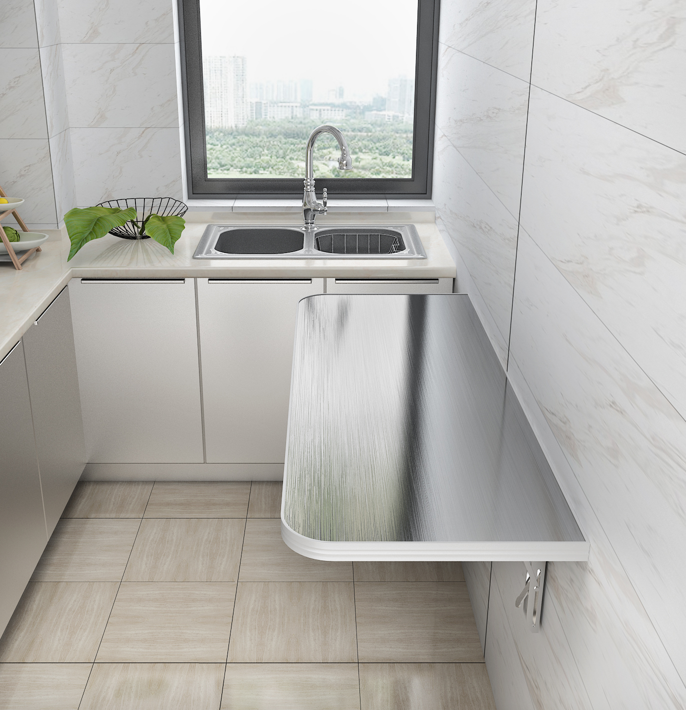 免打孔304不锈钢墙上隐形切菜桌壁挂操作台收纳可折叠厨房置物架,厨房/烹饪用具,厨房墙壁置物架/厨房墙壁挂架,淘宝优惠券,粉丝福利购,淘宝优惠卷