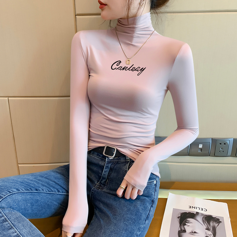 莫代尔高领打底衫女2022新款长袖