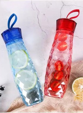 乐扣乐扣 宝石水杯学生运动旅行男女情侣杯塑料时尚透明 HLC647