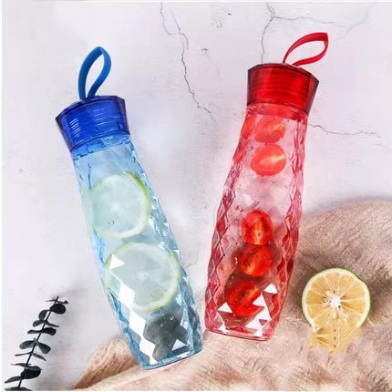 乐扣乐扣 宝石水杯学生运动旅行男女情侣杯塑料时尚透明 HLC647