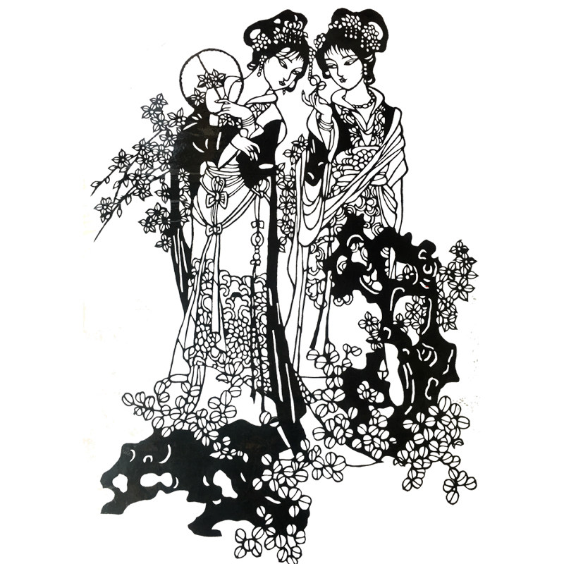纯手工四大美女剪纸 红楼梦八骏图醉八仙家居酒店装饰画宣纸套装