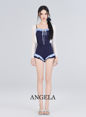 安格拉绝美泳衣女2026新款泡温泉高级感保守遮肚显瘦学生女士泳装