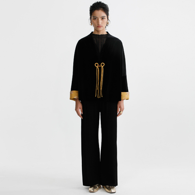 DYBULAFUN/戴布拉芬新款春季优雅风女式外套短款时尚百搭复古上衣