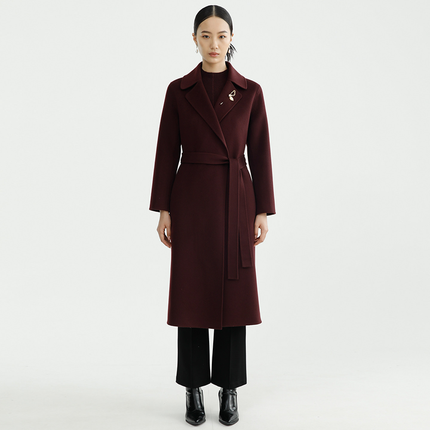 DYBULAFUN/戴布拉芬新款冬季毛呢外套西装领气质时尚显瘦羊毛大衣