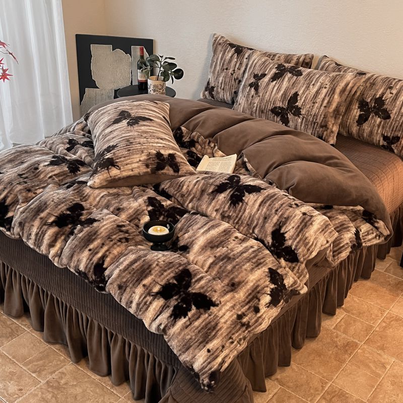 小红书推荐法式床盖牛奶绒四件套