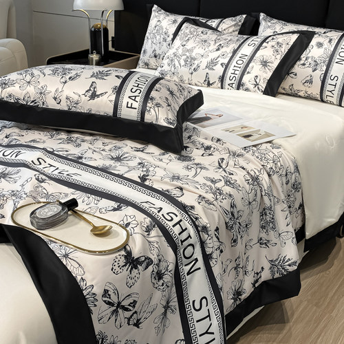 法式赫本风天丝夏凉被四件套