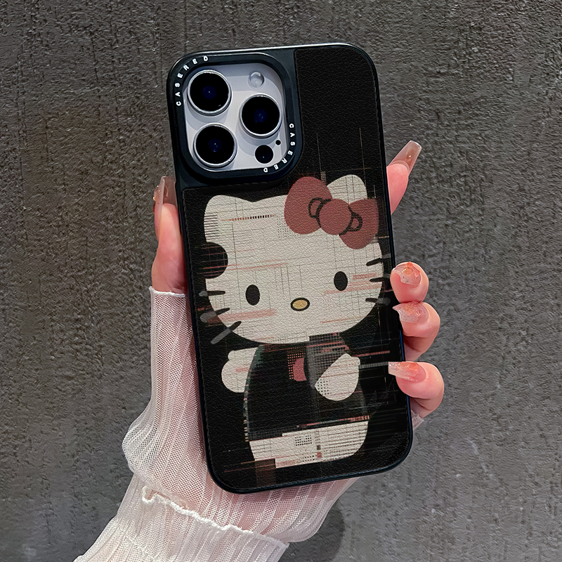 适用苹果17手机壳iPhone16新款刀锋小羊皮华为p80荣耀400艺术像素风kt猫小米15女opporeno14男vivos30三星S25