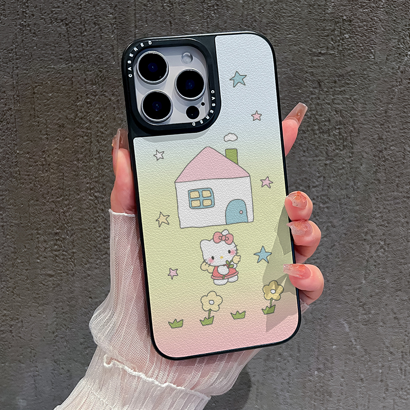 适用苹果17promax新款iPhone16手机壳华为p80荣耀400刀锋小羊皮小米17星星花朵kt猫opporeno14vivos30三星S25