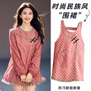 中式 工作服成人做饭围腰 复古围裙家用厨房防污耐磨民族风罩衣时尚