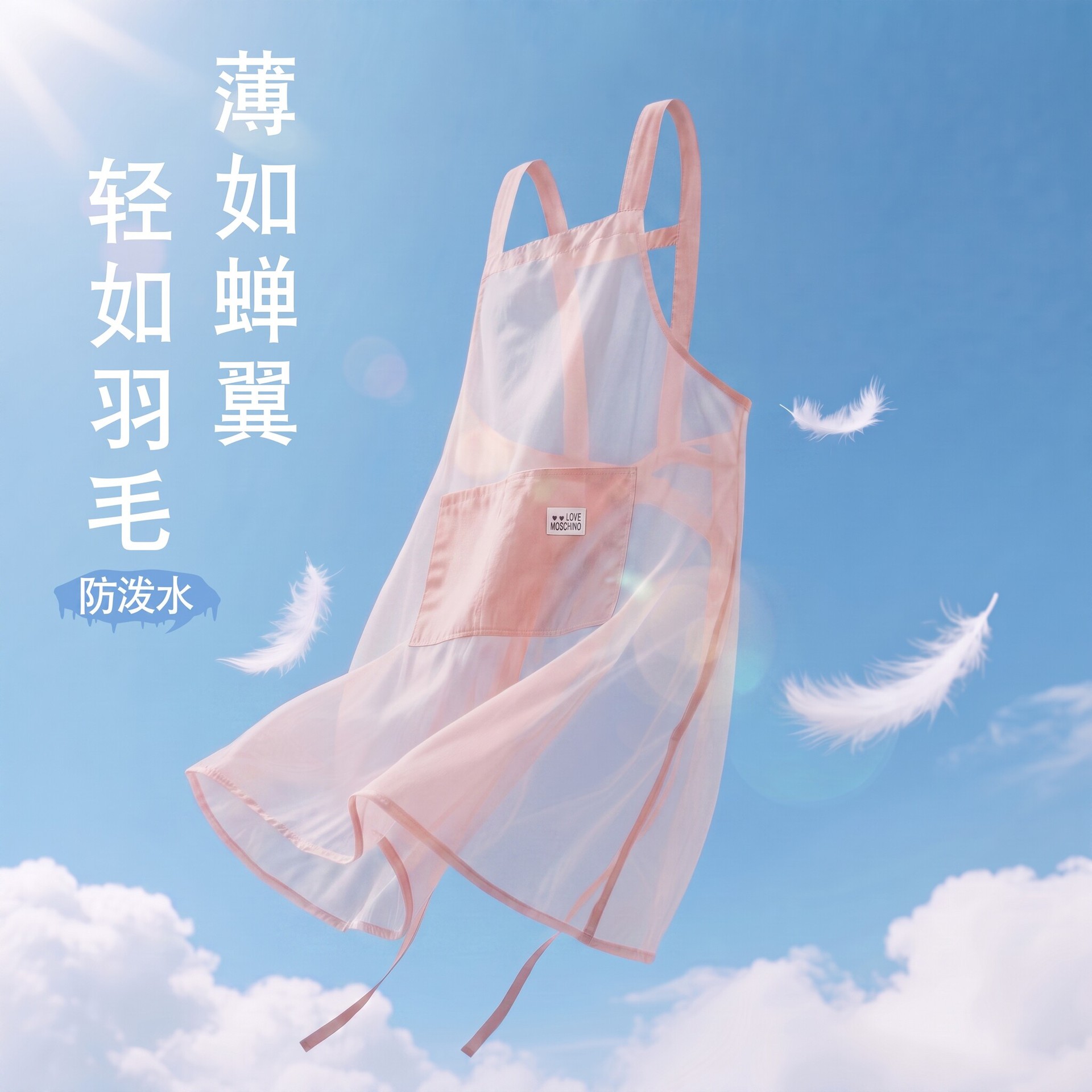 超薄厨房围裙家用新款防污透气