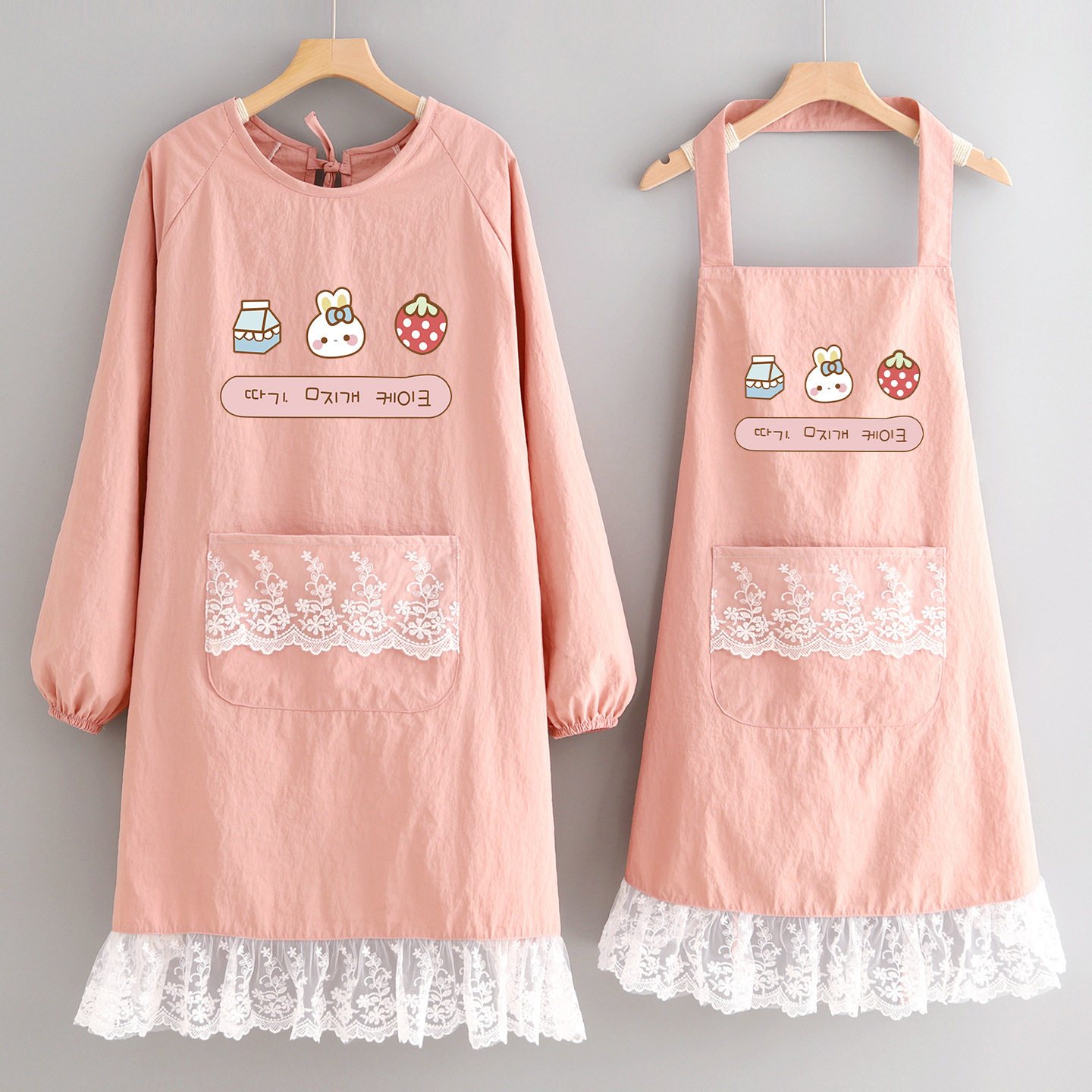 2025新款洋气长袖围裙罩衣工作服