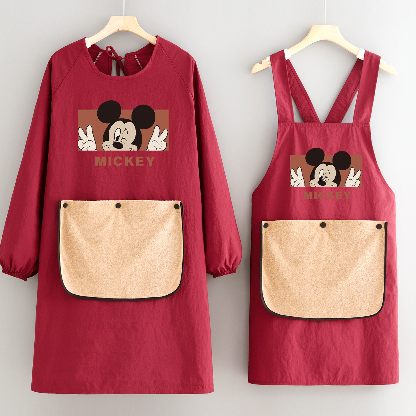 卡通围裙厨房家用日式罩衣做饭