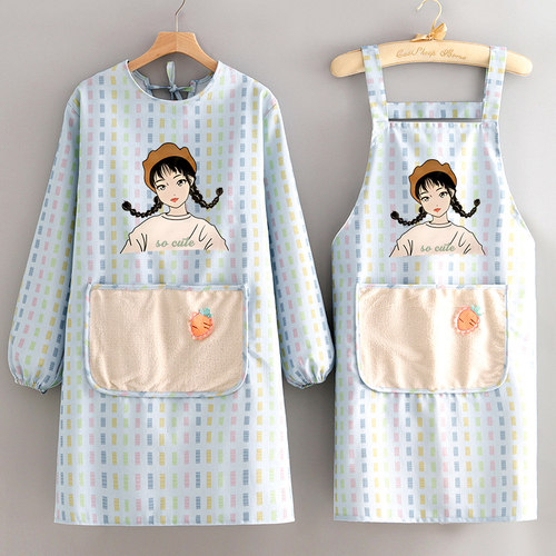 韩版耐磨帆布长袖防污罩衣