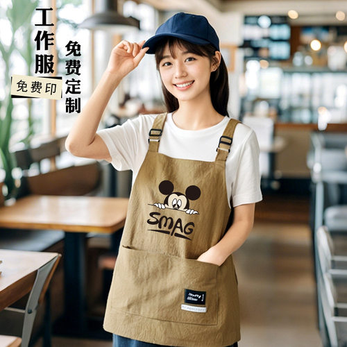 卡通围裙家用厨房防泼水做饭围腰