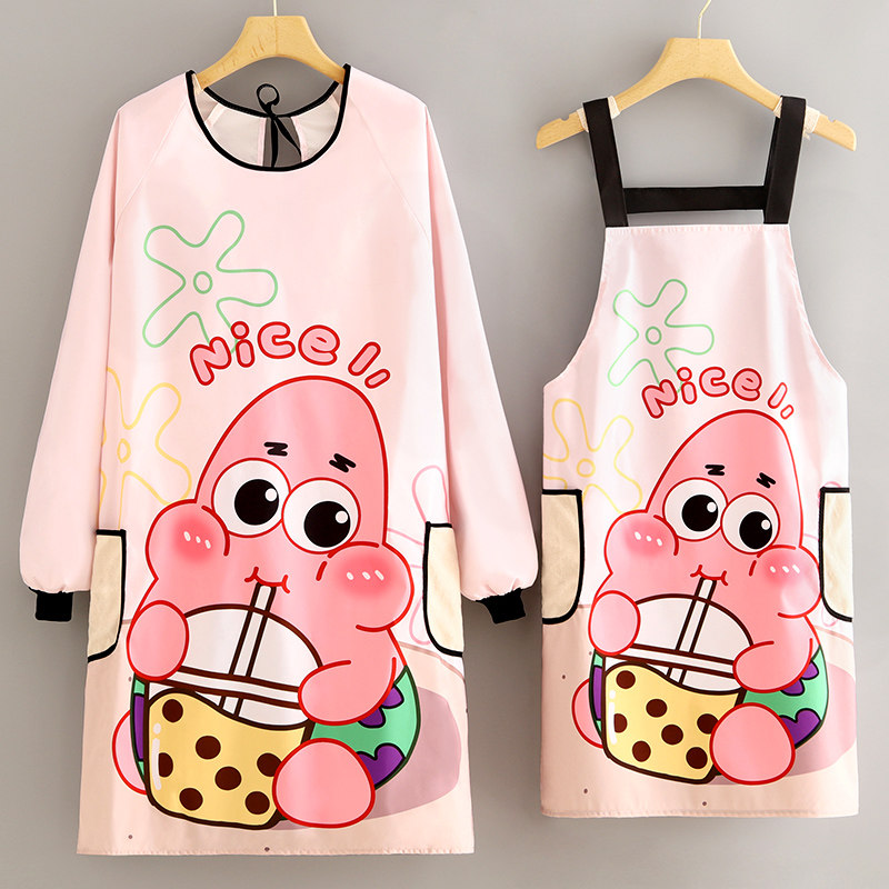可爱环保防水防油围裙长袖厨房家用做饭卡通大人罩衣女新款工作服,家庭/个人清洁工具,围裙,淘宝优惠券,粉丝福利购,淘宝优惠卷