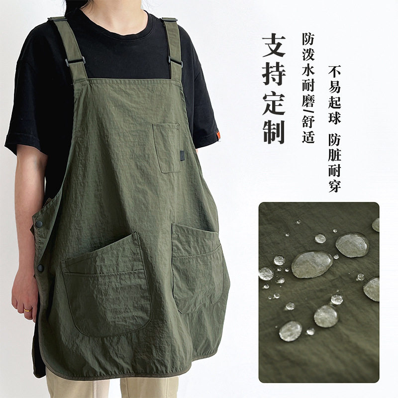 两面穿防泼水围裙家用厨房文艺