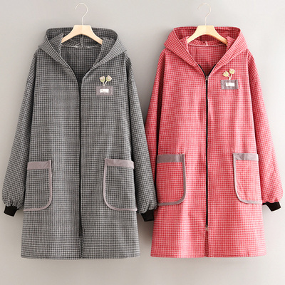 加肥加大棉布长袖围裙