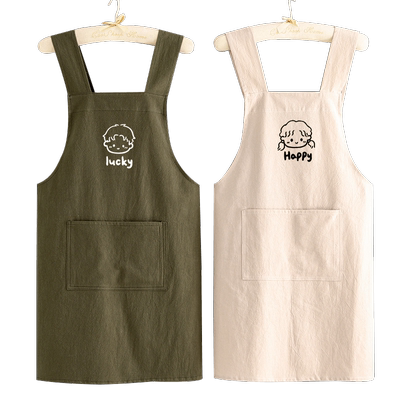 围裙浩瑾棉麻防污家用简约