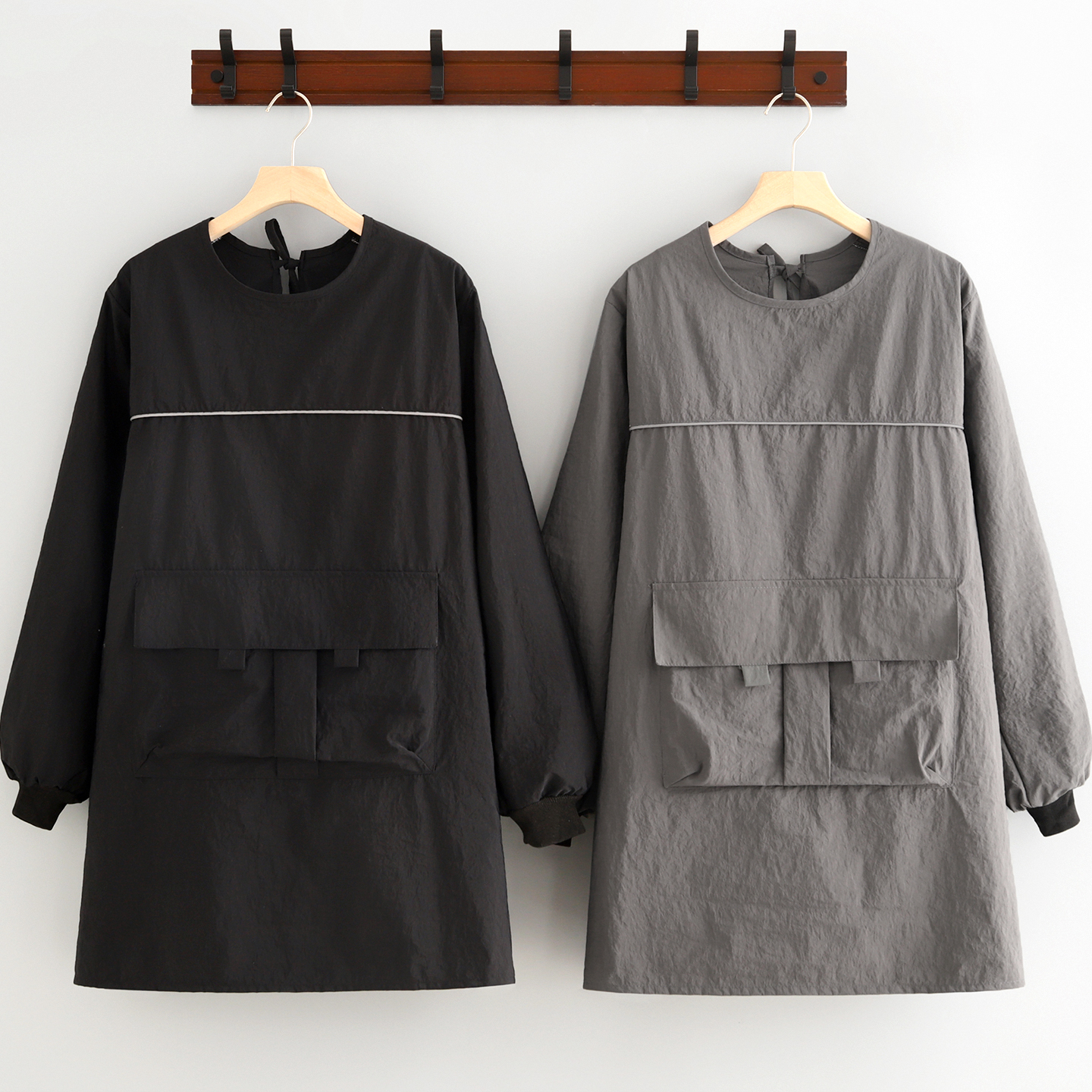 时尚防泼水工装围裙家用厨房成人