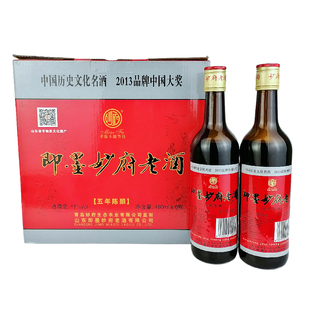 即墨妙府老酒黄酒五年陈酿480mlX6瓶黍米酒青岛特产阿胶伴侣