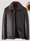 DAD: MIDDLE-AGED MENS LEATHER JACKET FLEECE THICKENED MENS CASUAL LEATHER JACKET LOOSE JACKET LAPELS ARE SIMPLE BUT NOT SIMPLE
