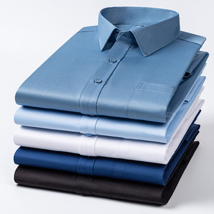 广东普宁衬衫男士大码高弹力冰丝男士短袖衬衫夏高级感衬衣