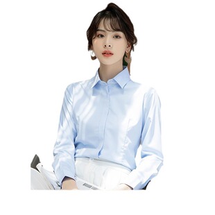 广东普宁衬衫春夏季女士长袖白衬衫职业正装短袖工作服西装衬衣