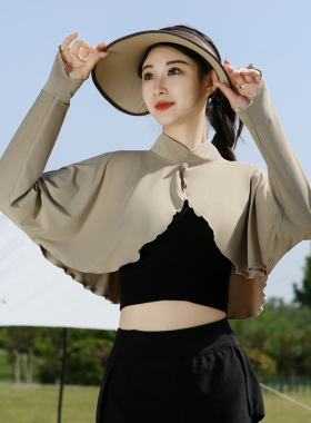 冰丝防晒披肩女款夏季透气防晒衣薄款2026新款开车小披肩骑车斗篷
