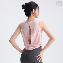 瑜伽服运动背心女夏薄款速干透气罩衫无袖T恤健身上衣普拉提跑步