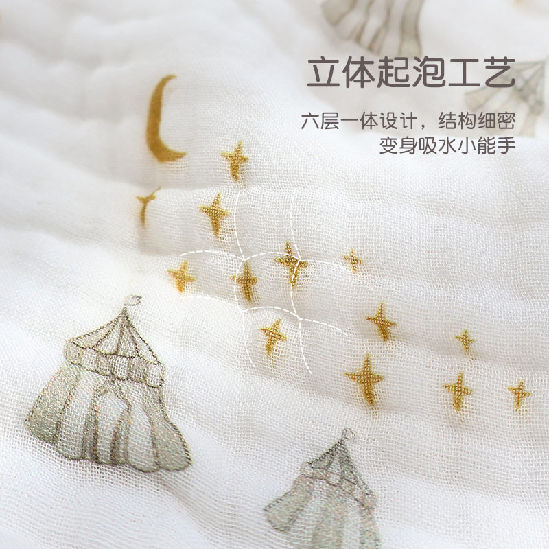 新生婴儿竹棉纱布浴巾柔