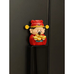 财神到~智能门锁装饰摆件玄关入户门把手布置过年喜庆氛围感道具