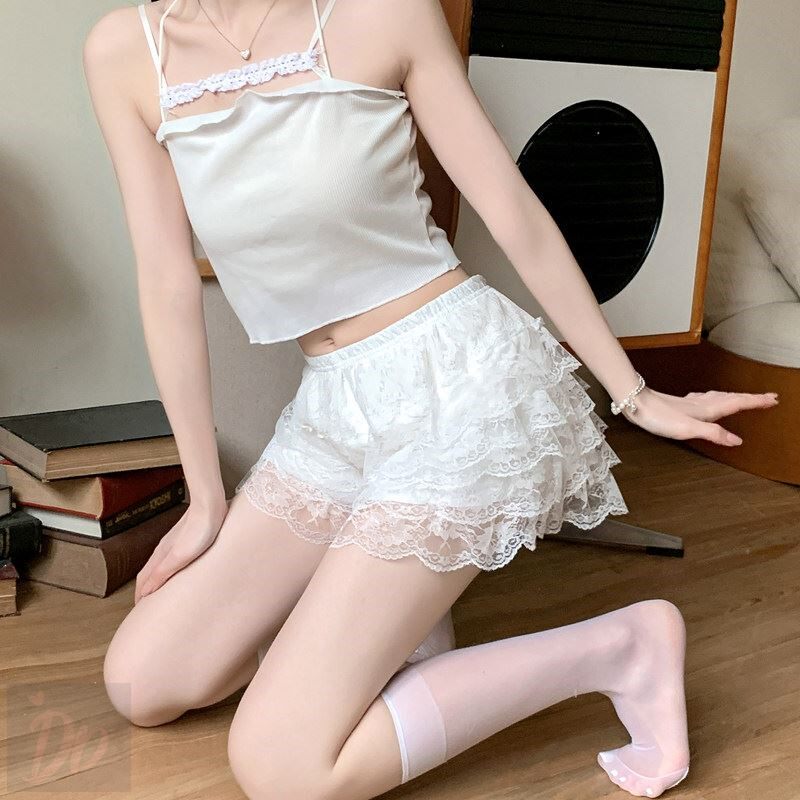 打底裤女防走光夏季薄款不卷边可外穿短裤南瓜裤保险裤蕾丝裤