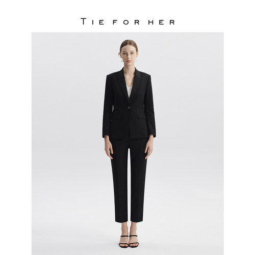 TieForHer通勤长袖一粒扣西装