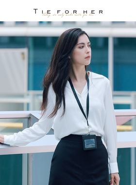 TieForHer Cubar博主同款古巴领衬衫女轻法式松弛感气质通勤上衣
