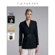 外套 TieForHer Leona黑色羊毛西装 女士收腰显瘦通勤职场上衣