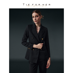 女西装 奢华系列992色号高智灰羊毛套装 连衣裙 春夏新款 TieForHer