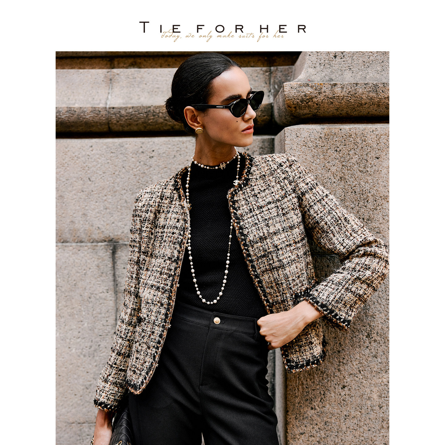 TieForHer 【复古画报】法式优雅金咖色小香风气质短外套上衣女,女装/女士精品,短外套,淘宝优惠券,粉丝福利购,淘宝优惠卷