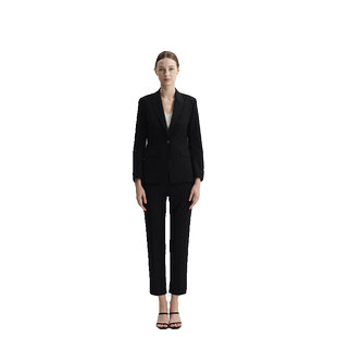TieForHer Tzee9系列黑色单排修身职场通勤西服西装职业套装女