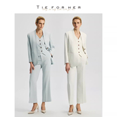 TieForHer 可拆卸马甲两件套西装 外套女优雅百搭日常通勤
